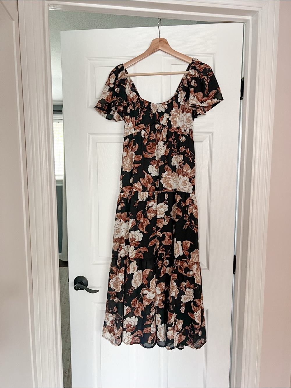 Abercrombie & Fitch - Black Floral Midi Dress
